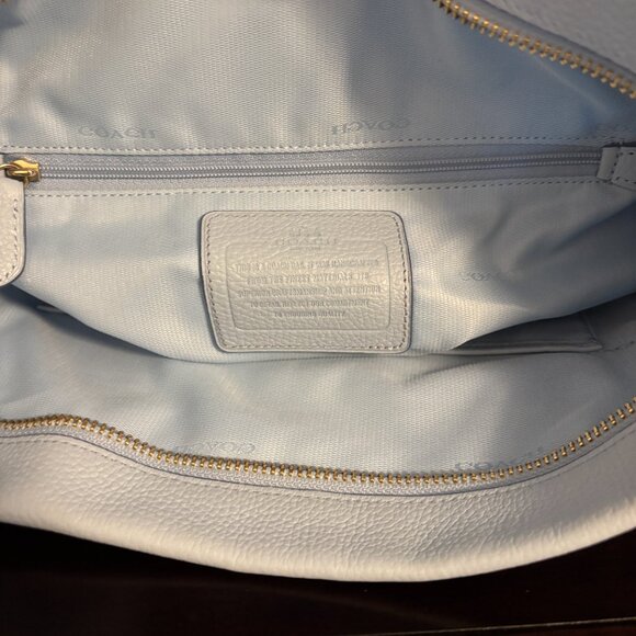 Coach Light Blue Pebbled Leather Large Scout Hobo - Picture 16 of 16
